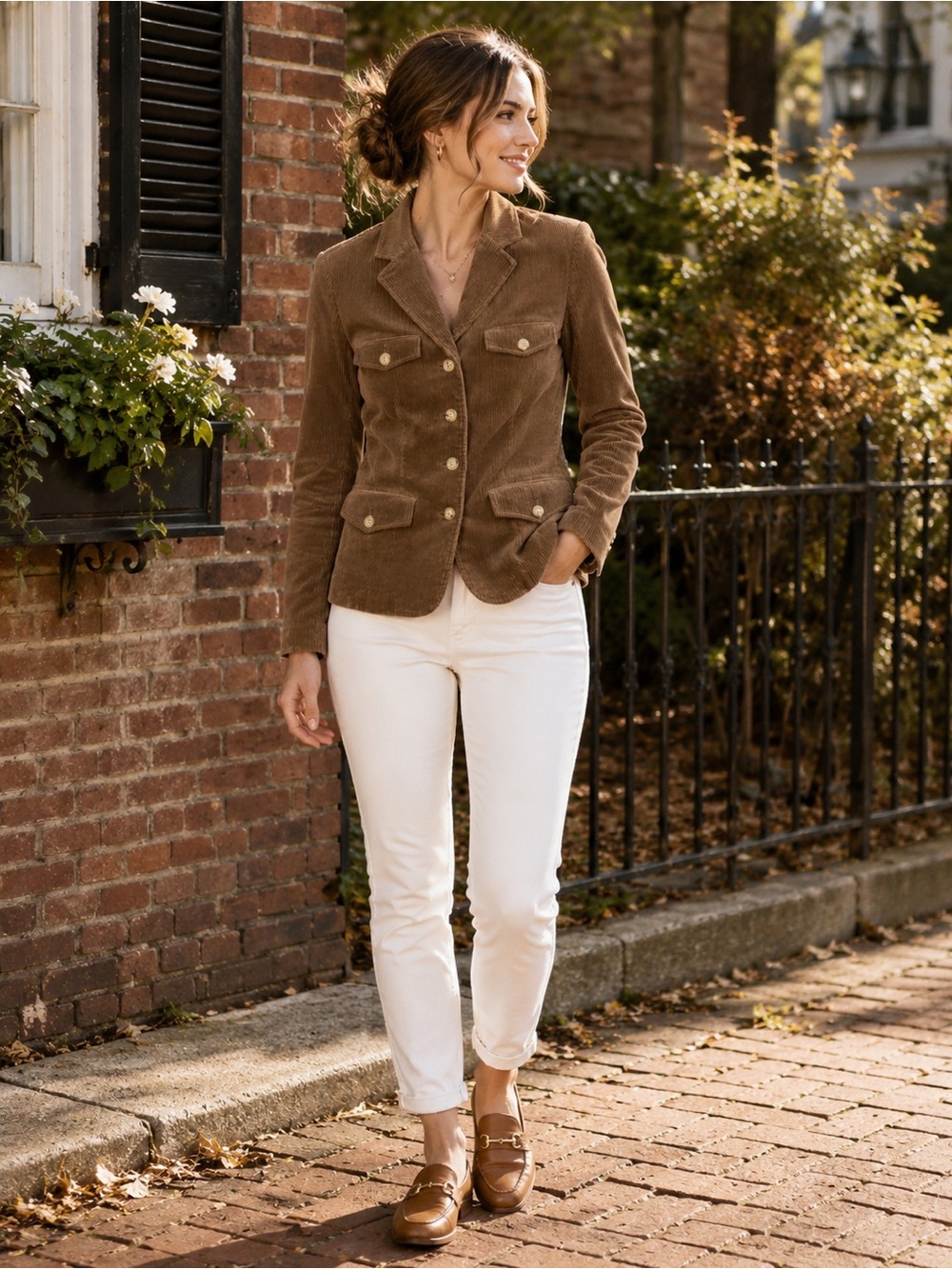 Lauren Ralph Lauren Tailored Brown Corduroy Blazer Jacket